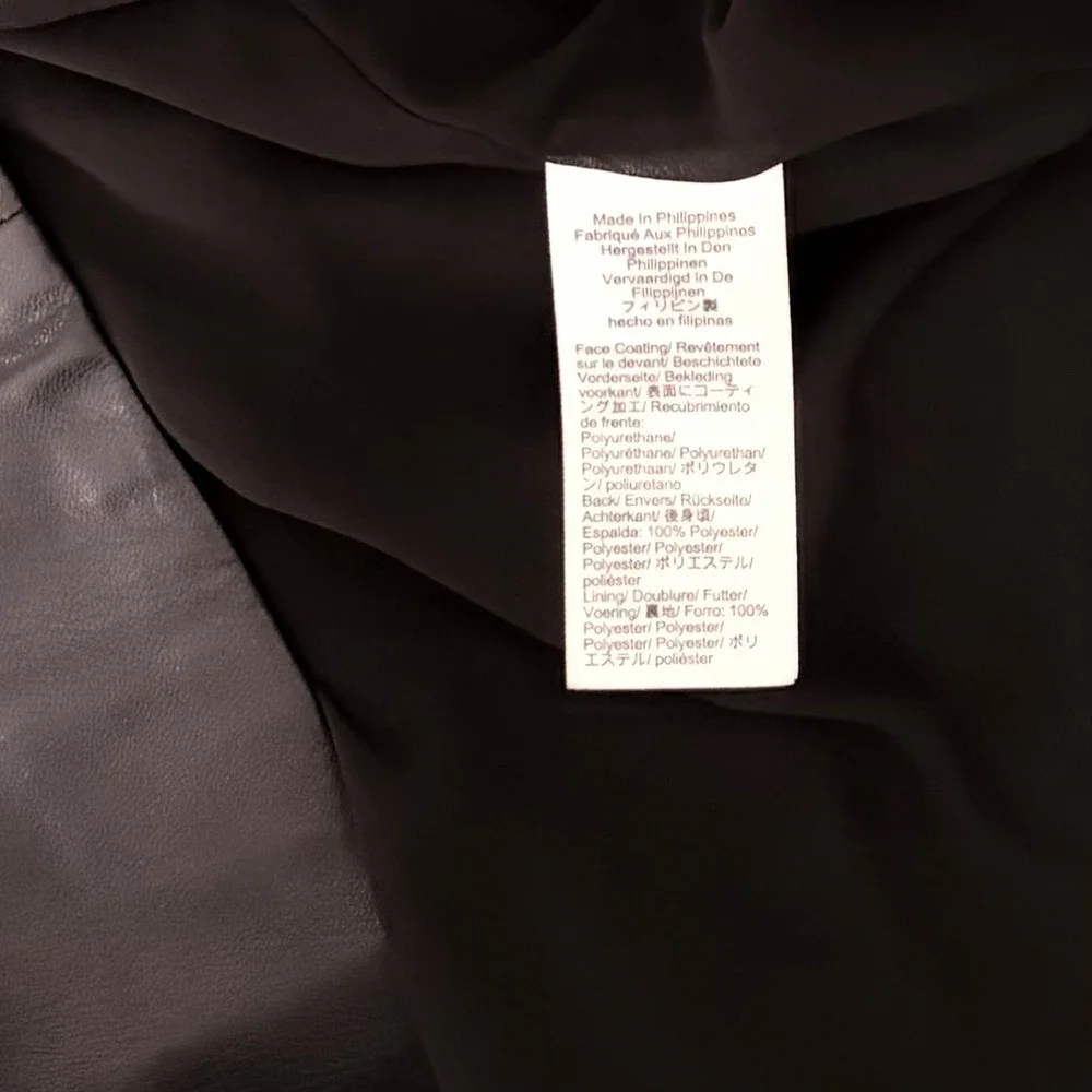NWT!! J.‎ CREW Solid Black Button Front Faux Leather Dress Belted Vegan Small